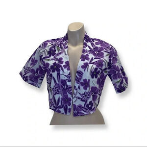 Earth Song Vintage Short Sleeve Size Medium Open Style Crop Top. New No Tag